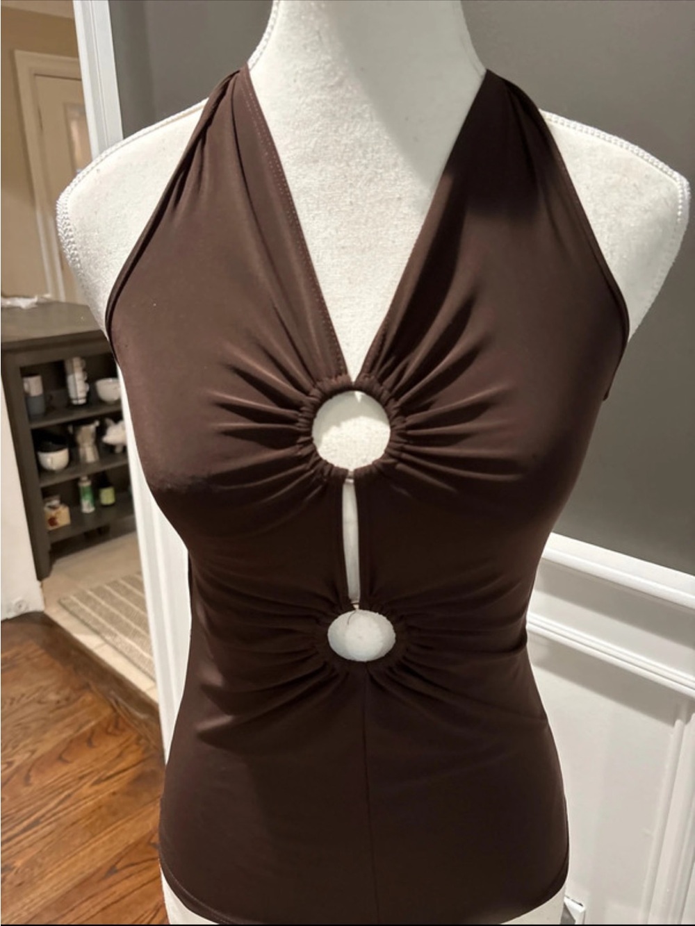 Beautiful Chocolate Brown Halter open back Medium